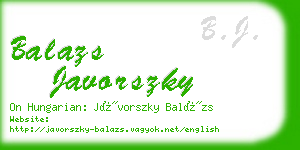 balazs javorszky business card